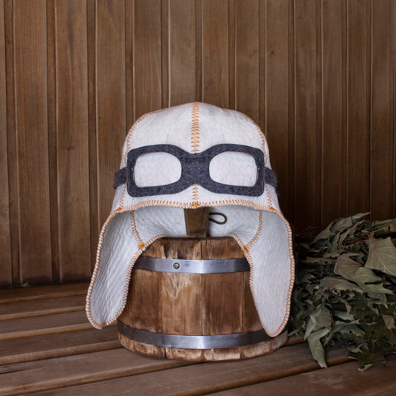 Pilot Sauna Hat Wool Mens Sauna Hat for Men Aviator