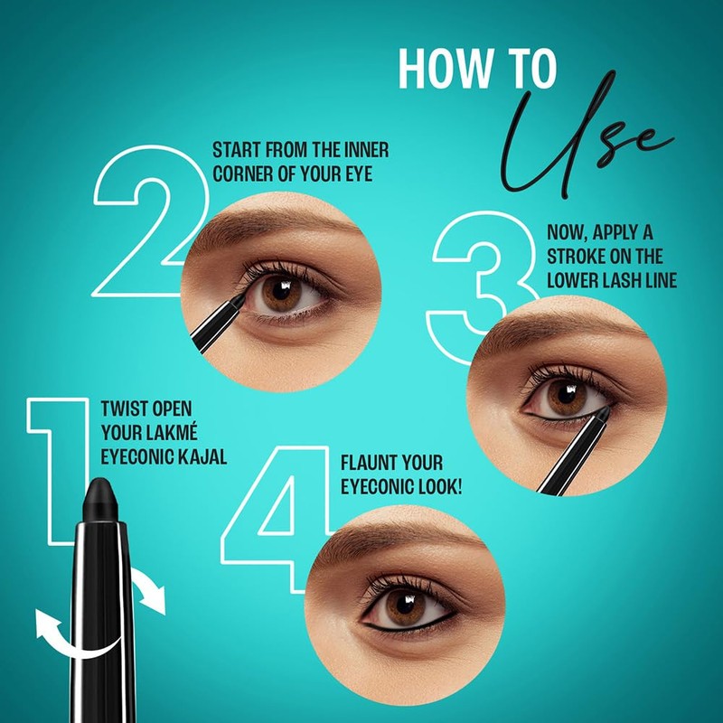 LAKMÉ Eyeconic Kajal - Twin Pack - 0.35g + 0.35g