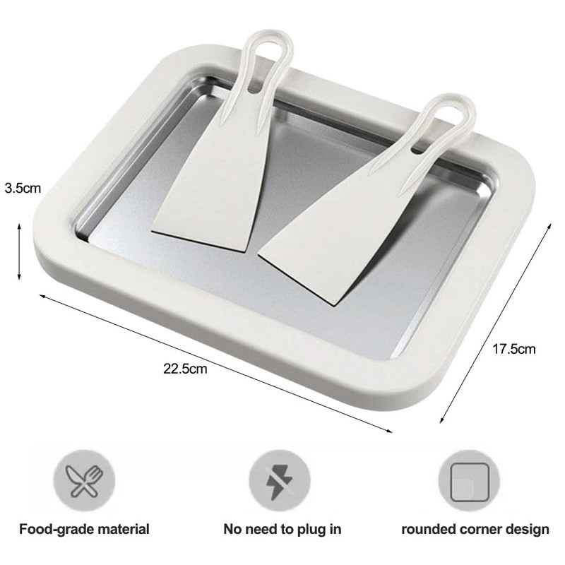 Ice Cream Roller Maker, Mini Freezable Roll Plate Stainless Steel