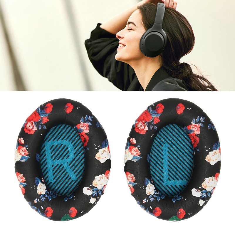 Headphone Ear Pads Soft Protein Leather Memory Foam Replacement Print