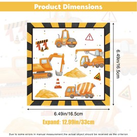 20Pcs Construction Party Napkins,Construction Party Decorations,Dump Truck Tractor Disposable Paper Dinner Luncheon Napkins for Construction Themed Baby Shower Birthday Party Supplies Decorations