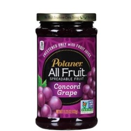Polaner All Fruit Spreadable Fruit, Concord Grape and Strawberry, 15.25 Ounce Pack of 2- with Make Your Day Spreader