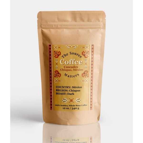 THE SOURCE MATTERS Cascades Mexican Whole Coffee Beans (12 oz,