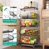 Fruit Basket Kitchen Pantry Organizers and Storage - Wooden Top
