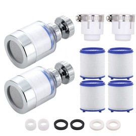 CENPEK 2 x Water Filter Tap Universal 360° Rotatable Tap Filter with Interchangeable Filter Element for Kitchen, Home, Bathroom