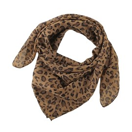 Vikodah Chiffon Scarf Leopard Print Neck-Scarves Cowboy Soft Lightweight Satin Bandana Head Wraps Square 26 * 26