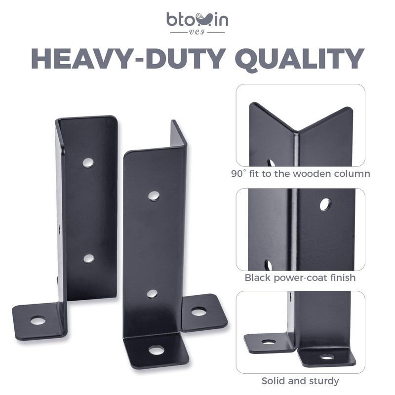 Adjustable Post Base Brackets Fits 1.5x1.5, 2x2, 2x4, 4x4 inch