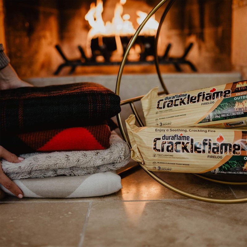 Duraflame Crackleflame Firelogs – Cozy Crackling Fireplace Logs, Fast Lighting