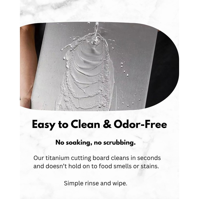 Zelo Titanium Cutting Board – 18×12” Large Non-Toxic Metal Board