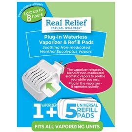 Vaporizador sin agua para alivio real con 5 recambios de vapor de mentol no medicado y relajante