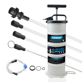 LainKeen 6.5L Manual Hand Oil Fluid Extractor Pump Tools Kit, Oil Change Vacuum Pump Extractor for Automotive/Boats Oil Transfer with Pump Tank Remover & 4 Tubes and A Brake Bleeding Hose