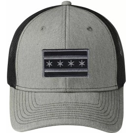 Peerless Embroidery Company Chicago Flag Snapback Trucker Mesh Subdued Black/Grey C112