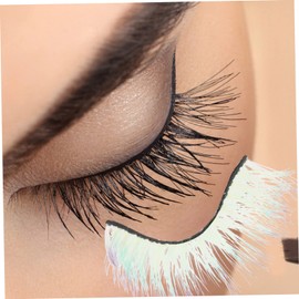 DECHOUS 5 Pairs Fluorescent Colored False Eyelashes Gradient Faux Lashes for Stage Makeup Easy to Apply Reusable Individual Lash Extensions for Natural Look