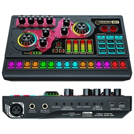 Audio Mixer, Sound Board for Pc/Phone Live Streaming Singing Gaming, for XLR/6.35mm/3.5mm Microphone, X5 Sound Board with Autotune for Gaming, Sining, Sound Card for Live Streaming