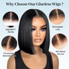 EQ DUOUPA Wear and Go Glueless Wig Bob Wig Human