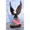 18" Tall Large Patriotic Bald Eagle Clutching On American Flag