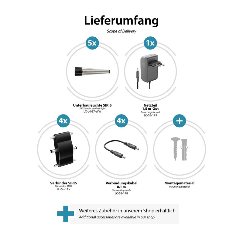 parlat Siris LED Under-Unit Light Flat 30 cm Each 368