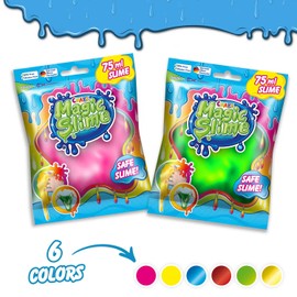 CRAZE Magic Slime Foil Bag Slime Children's Set of 6 Slime Kit in 6 x 75 ml Bags, Children's Slime Safe & Residue-Free, 6 Colours