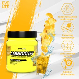 Evolite Nutrition Eaas Pulver “Aminodust” 474g - Aminosäuren Komplex Hochdosiert - Muskelaufbau - Aminosäure - Mega Amino - Beta Alanin