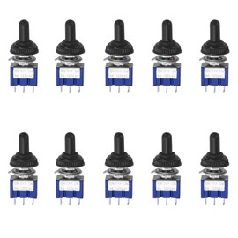 WMYCONGCONG 10 PCS SPDT Micro Toggle Switch AC 125V 6A On/Off/On 3 Position 3 Pins Miniature Toggle Switch with Cap