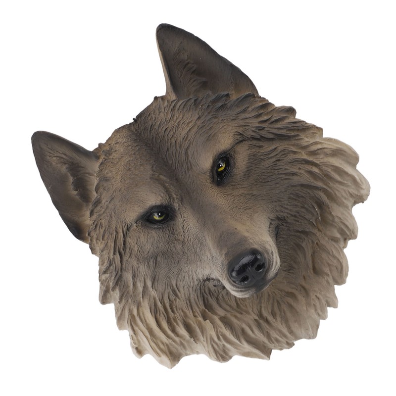 3D Animal Head Statue Resin Wall Decor Realistic Wildlife Sculpture
