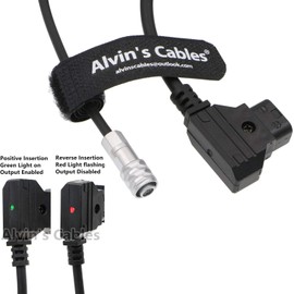 Alvin's Cables BMPCC 4K to Safe D-Tap Power Cable for Blackmagic Pocket Cinema Camera 4K Gold Mount V-Mount Battery Weipu 2 Pin Female to P-Tap