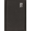 2025 Black A5 Hardcover Diary Soft Faux Leather Week to