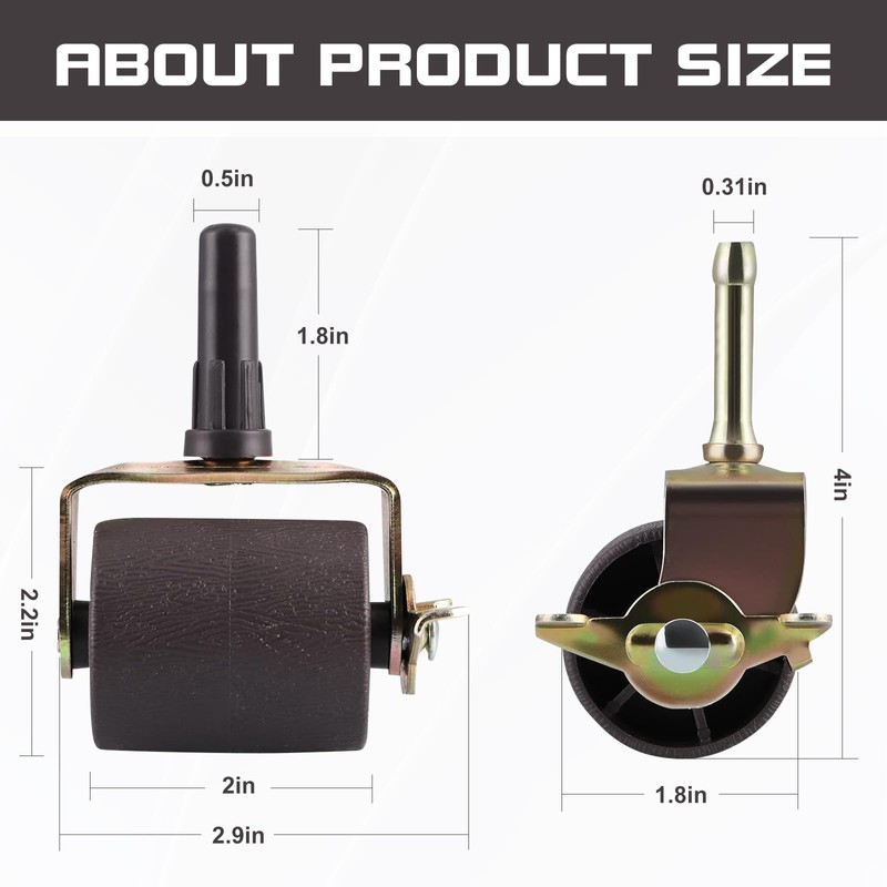 Bed Casters, Bed Frame Wheels Rollers for Bed Replacement Parts