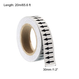 PATIKIL Black on Grey Color Arrow Tape Vinyl Stickers Arrow Labels 30mm/1.2" for Pipe Markers, 1 Roll