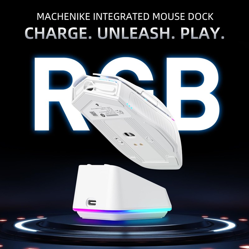 Machenike 8KHz Wireless Gaming Mouse with RGB Charging Dock,26,000 DPI,PAW3395