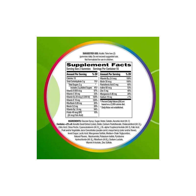 Multivitaminico Centrum Adultos Vitaminas 180 Gomitas Furtas Sabor Frutas