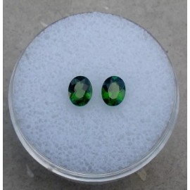 pinnaclediamonds Green Chrome Diopside Oval Loose Faceted Natural Gem Pair 5x4mm