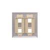 4 Port Stainless Steel Keystone Faceplate - Dual Gang