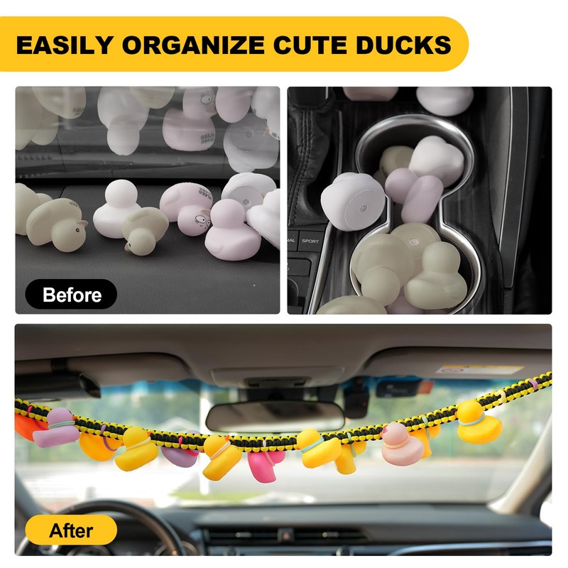 Rislobx Paracord Duck Holder, Rubber Car Ducks Holder Compatible with