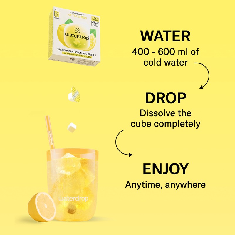 waterdrop® Microdrink ice Tea Set LEMON - 36 Drops Cubes,