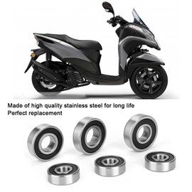 Bearing Kit, Pack of 6 Stainless Steel Rebuild Kit Bearing Set Replacement Fit for GY6 50/80cc Scooter Repair Accessory