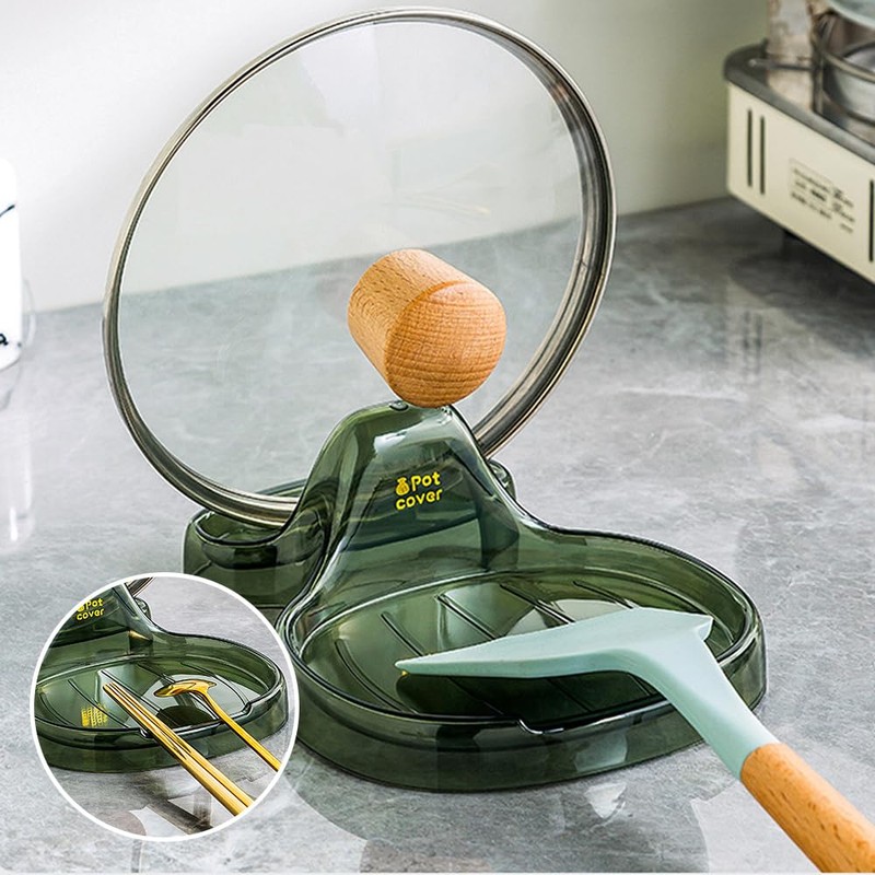 Komost 2-Pack Multifunctional Spoon Rest and Lid Holder for Kitchen