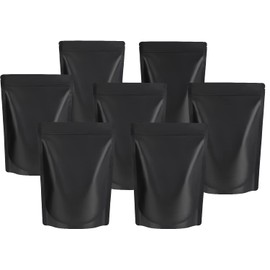 Durimoiy 50 Pack Resealable Stand Up Bags,Smell Proof Pouch Sealable Foil Pouch Bags for Packaging (Matte Black, 5.1" x 7")