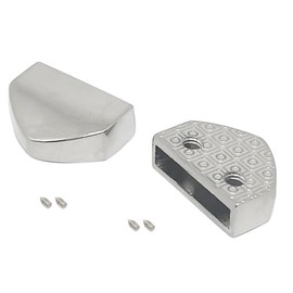 ERDANER 6pcs ID 5/8"(16mm) Metal Zipper Tail Clip, Zipper Buckle Tails Stoppers End Tips,for DIY Decoration Leather Craft Hardware,with Screw(Silver)