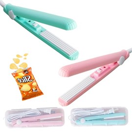 2 Pcs Sellador de Bolsas Plásticas, Máquina Selladora Portátil para Alimentos, Sellador Mínimo de Bolsas de Plástico, Sellador de Vacío, para Almacena
