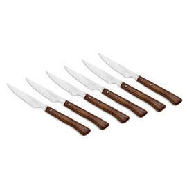 Arcos 372000 Table Messer - Steakmesser Set -KlingeNitrumEdelstahl110mm-HandGriffPack-HolzFarbeBraun