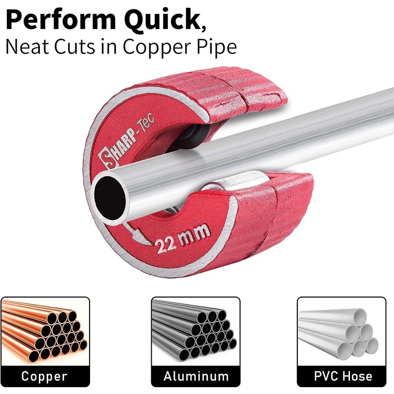 Sharp-tec 22mm Pipe Cutter, 3/4" Copper Pipe Cutter with Aluminum
