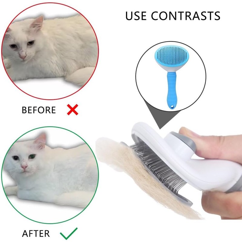 Self-Cleaning Slicker Brush Comb,Self-cleaning Slicker Brush Clean Pet Brush,Pet Grooming