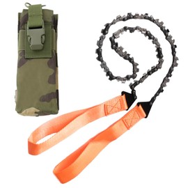 Urby Pocket Survival Hand Chainsaw with Paracord Handle, Ideal as Outdoor Camping, Hiking, Fishing, Hunting Emergency Tools (Orange - MAX)