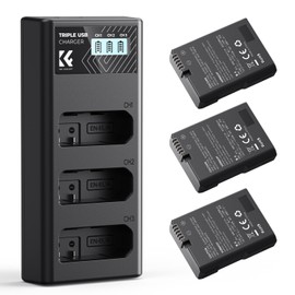 K&F CONCEPT 3-Pack EN-EL14 EN-EL14a Battery and Upgrade LCD Charger Compatible with Nikon D5300 D5600 D5100 D5200 D5500 D3100 D3200 D3300 D3400 D3500 Coolpix P7000 P7100 P7200 P7700 P7800 Cameras