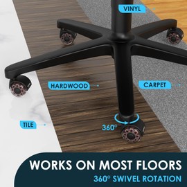 WEWILL - Ruedas para silla de oficina, ruedas de repuesto de goma resistentes para silla de computadora de computadora para reemplazar alfombrillas para silla de oficina, proteger suelos y alfombras