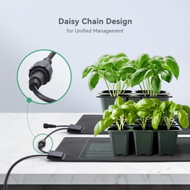 LUXBIRD 2 Pack Daisy Chain Seedling Heat Mats for Indoor Plants, Greenhouses, Germination, Hydroponic Garden, Waterproof Durable LB-HMDC-02