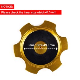 E-riding Gas Fuel Tank Cover Cap, CNC Aluminum Alloy Hexagonal Dirt Bikes Gas Cap with Breather Valve for 50cc 70cc 90cc 110cc 125cc 140cc 150cc 160cc Pit Dirt Motor Bike, Not Fit for ATV (Gold)