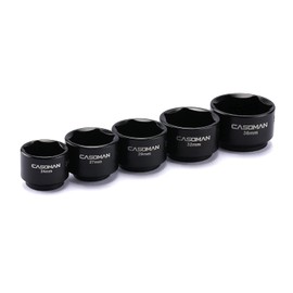 CASOMAN 5 Pieces 3/8" Drive Low Profile Oil Filter Socket Set, Oil Filter Cap Remover and Installer Tool Set, 6 Point, 24mm 27mm, 29mm, 32mm, 36mm, CR-V