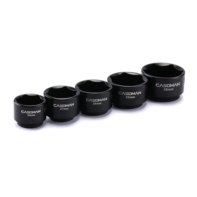 CASOMAN 5 Pieces 3/8" Drive Low Profile Oil Filter Socket
